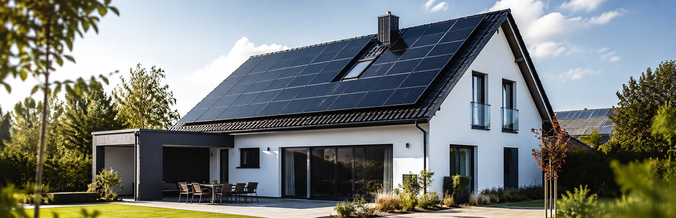 Modernes Wohnhaus mit Photovoltaikanlage